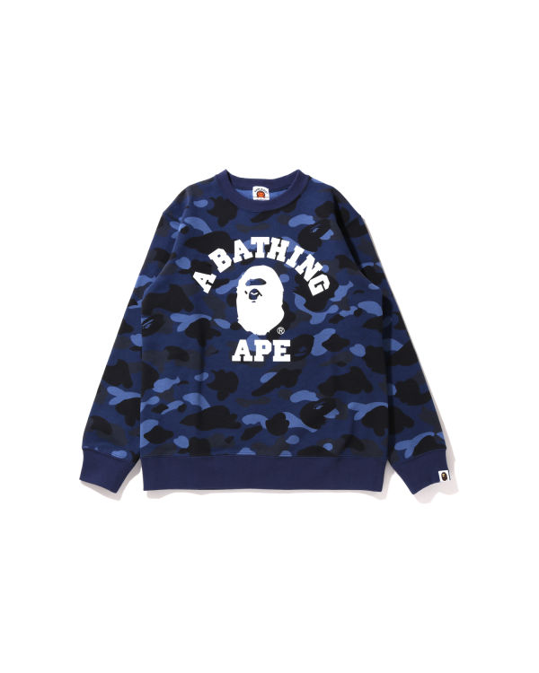 Sweats Bape Color Camo College Crewneck JR Bleu Marine Bleu Enfant | LOZ-70675879