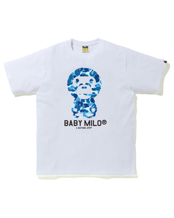 T Shirts Bape ABC Camo Milo Bleu Homme | HWU-82611667