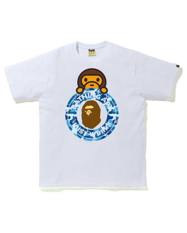 T Shirts Bape ABC Camo Milo On Busy Travail Bleu Homme | HDP-16031128