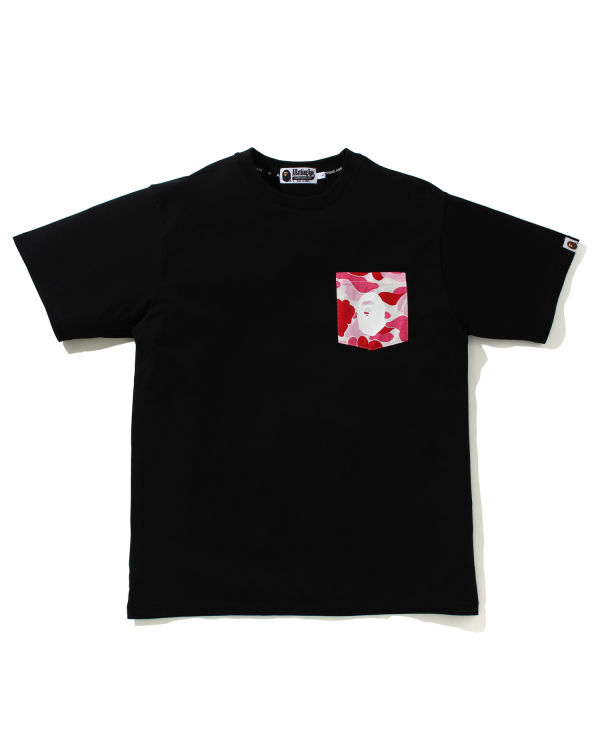 T Shirts Bape ABC Camo pocket Rose Homme | GUP-14738110