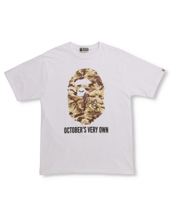 T Shirts Bape X OVO Woodland Camo Ape Head Blanche Homme | LMR-17003711