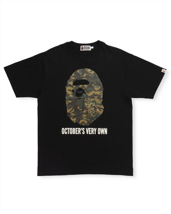 T Shirts Bape X OVO Woodland Camo Ape Head Noir Homme | HVS-02502246