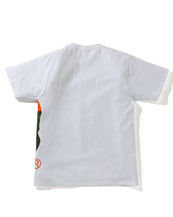 T Shirts Bape Color Block Side Big Ape Head M Blanche Homme | WEN-38800017