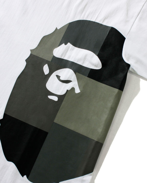 T Shirts Bape Color Block Side Big Ape Head M Blanche Homme | KHY-26293671