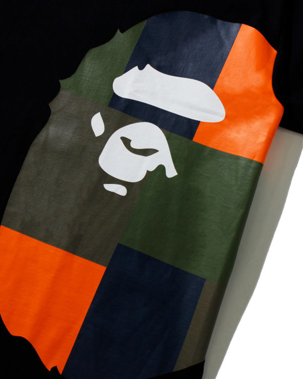 T Shirts Bape Color Block Side Big Ape Head M Noir Homme | WFZ-44087484