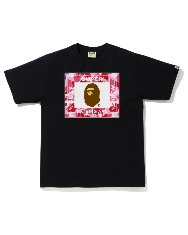 T Shirts Bape ABC Camo Super Busy Works Rose Homme | FSS-72712301