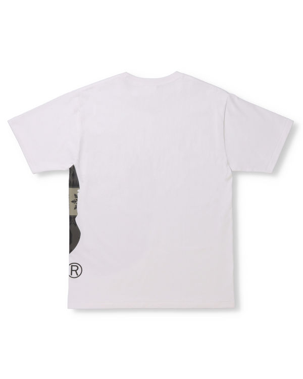 T Shirts Bape Snow Pattern Side Big Ape Head Blanche Homme | DJM-97989562