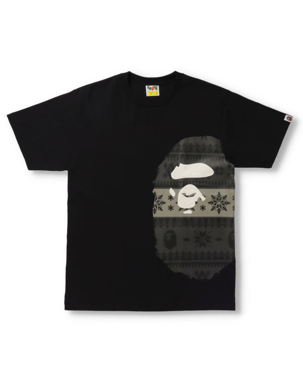 T Shirts Bape Snow Pattern Side Big Ape Head Noir Homme | XYP-75412858