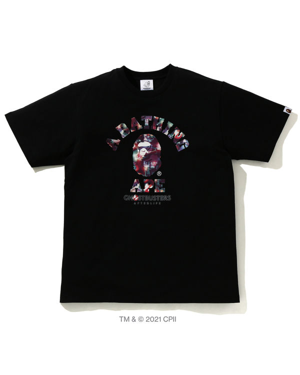 T Shirts Bape X Ghostbusters Camo College Noir Homme | UOF-25781847