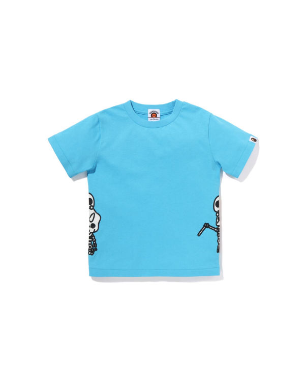 T Shirts Bape Glow In The Dark Bone Dinosaur Bleu Enfant | MQD-21154785