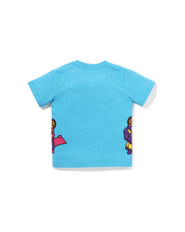 T Shirts Bape Glow In The Dark Bone Dinosaur Bleu Enfant | MQD-21154785