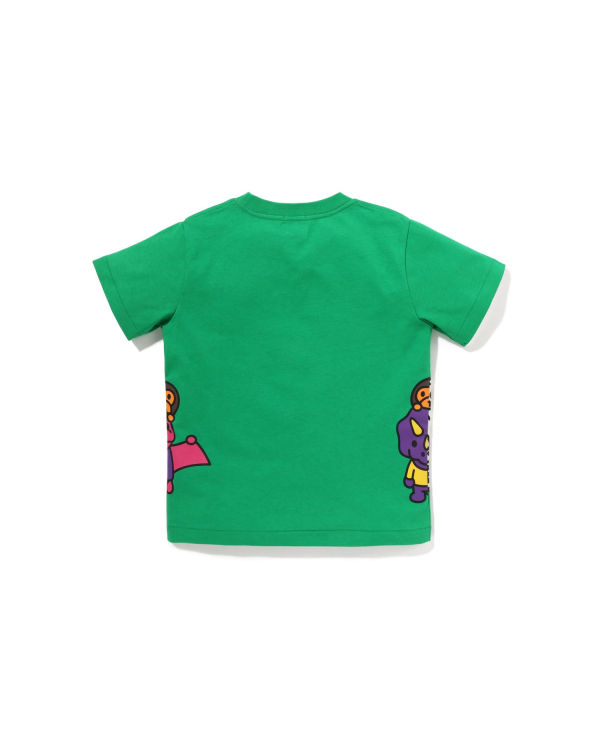 T Shirts Bape Glow In The Dark Bone Dinosaur Vert Clair Enfant | PIG-05574627