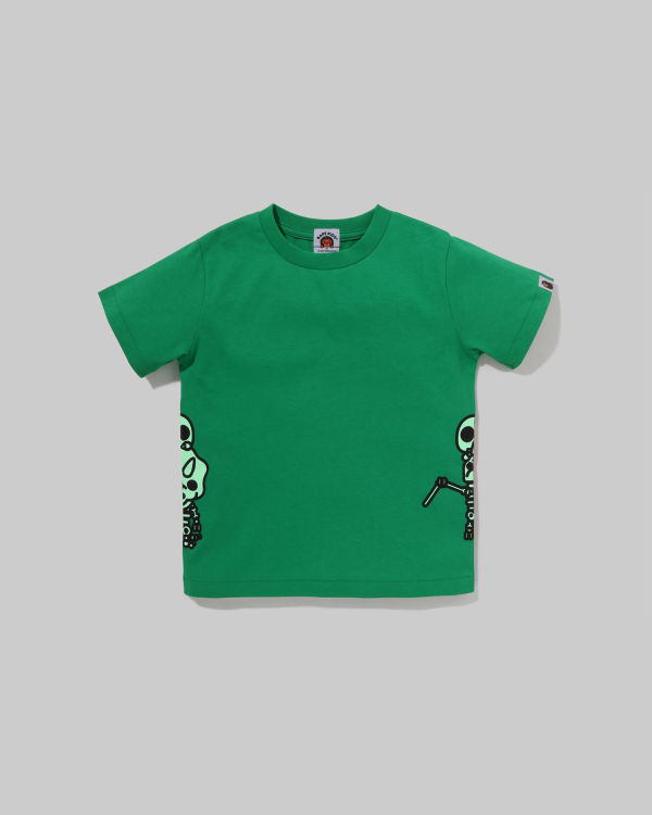 T Shirts Bape Glow In The Dark Bone Dinosaur Vert Clair Enfant | PIG-05574627