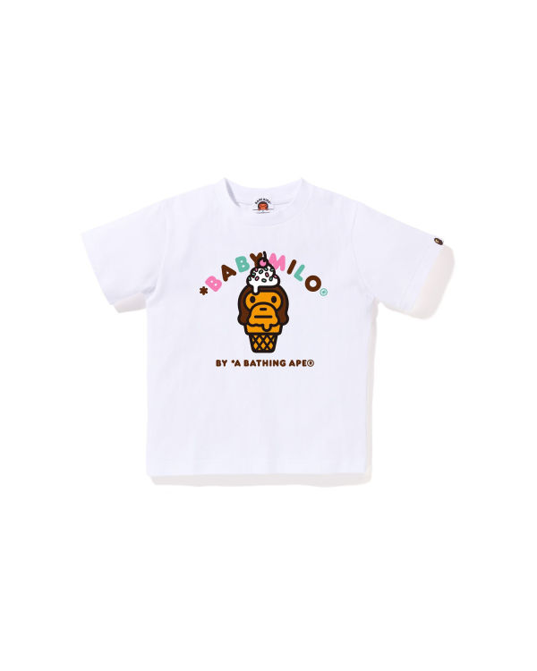 T Shirts Bape Milo ice cream Blanche Enfant | DKM-01132385