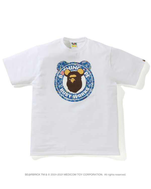 T Shirts Bape X Medicom Toy Camo BE@R Busy Works Blanche Homme | JZE-20067478