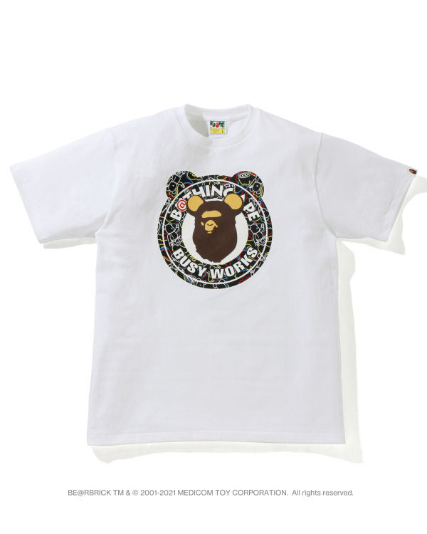 T Shirts Bape X Medicom Toy Camo BE@R Busy Works Blanche Homme | DLV-09395369