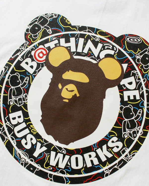 T Shirts Bape X Medicom Toy Camo BE@R Busy Works Blanche Homme | DLV-09395369