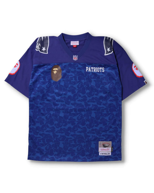 T Shirts Bape X M&N NFL New England Patriots Legacy Jersey Bleu Homme | WHF-10208949