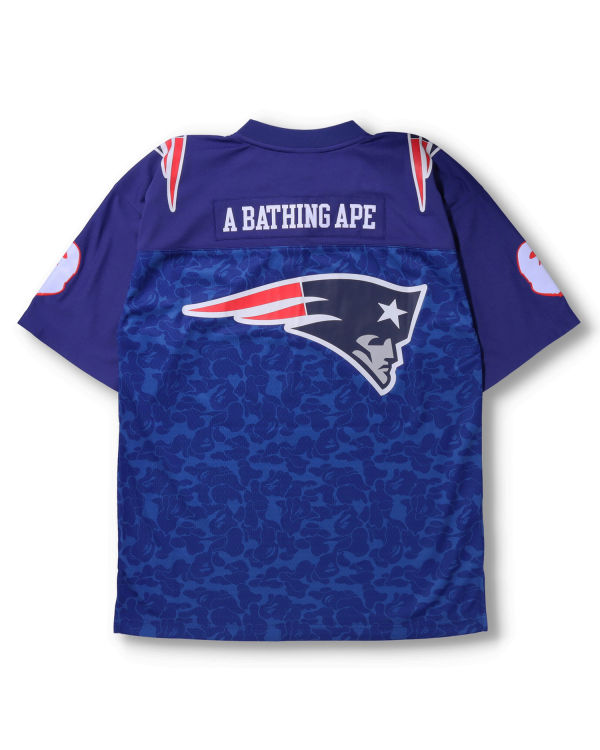 T Shirts Bape X M&N NFL New England Patriots Legacy Jersey Bleu Homme | WHF-10208949