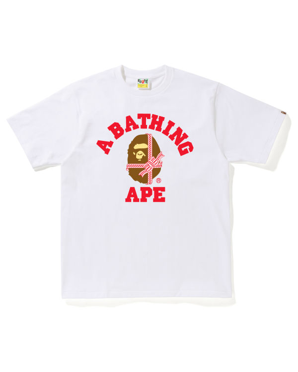 T Shirts Bape Christmas College Blanche Homme | ECD-81784354