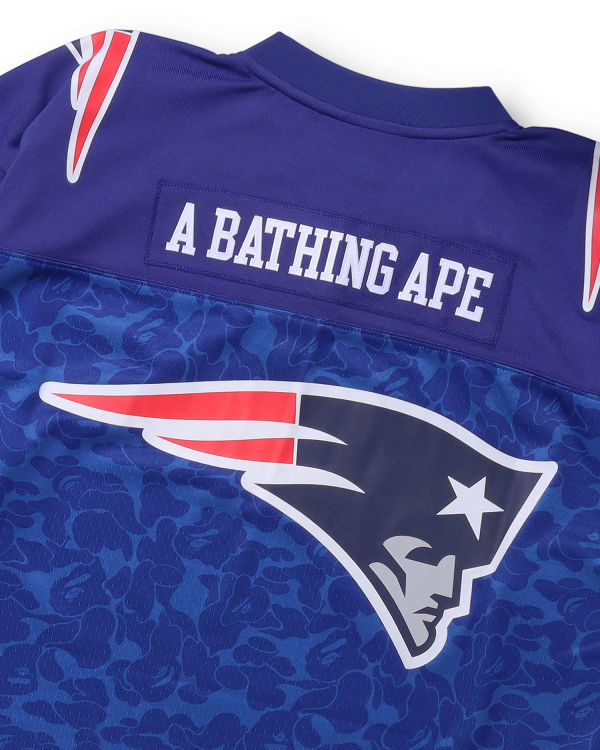 T Shirts Bape X M&N NFL New England Patriots Legacy Jersey Bleu Homme | WHF-10208949