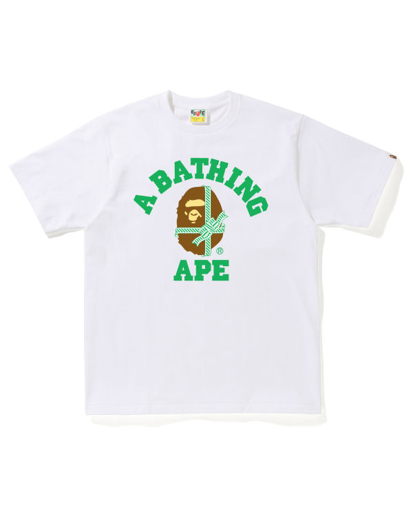 T Shirts Bape Christmas College Blanche Homme | NGJ-06730641