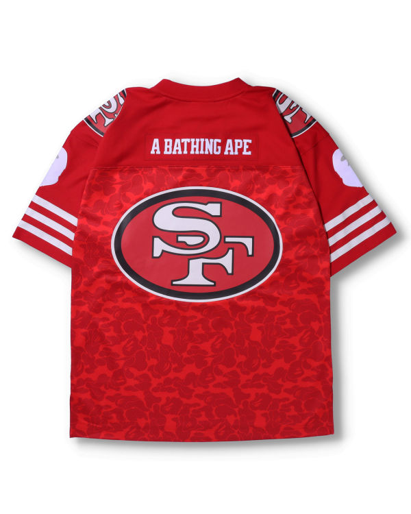 T Shirts Bape X M&N NFL San Francisco 49ers Legacy Jersey Rouge Clair Homme | CQU-03792550