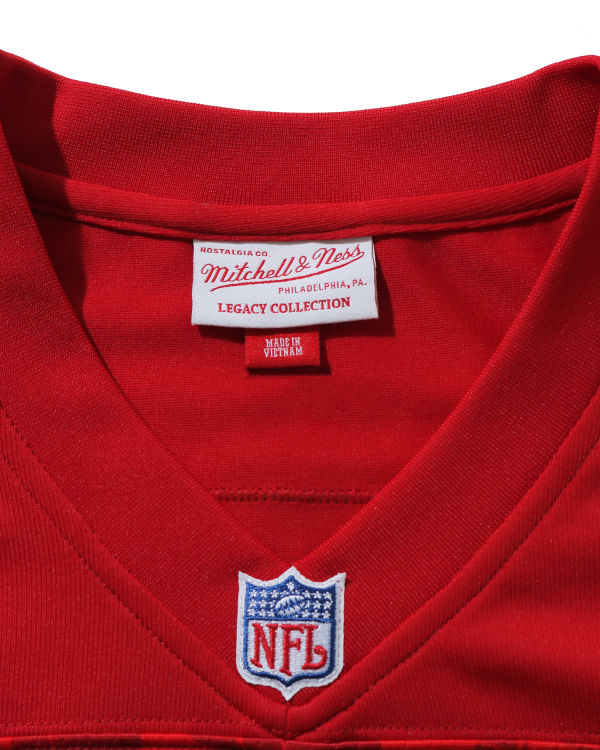 T Shirts Bape X M&N NFL San Francisco 49ers Legacy Jersey Rouge Clair Homme | CQU-03792550