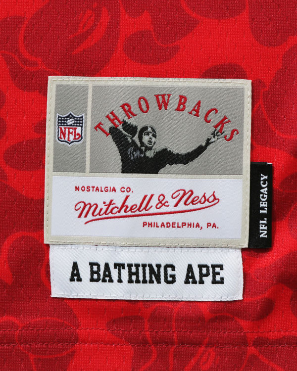 T Shirts Bape X M&N NFL San Francisco 49ers Legacy Jersey Rouge Clair Homme | CQU-03792550