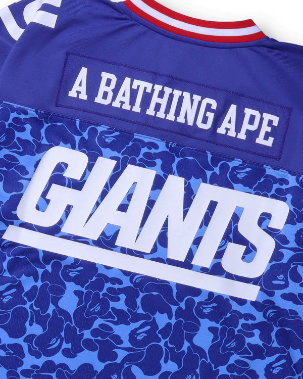 T Shirts Bape X M&N NFL New York Giants Legacy Jersey Bleu Homme | YHU-52589086