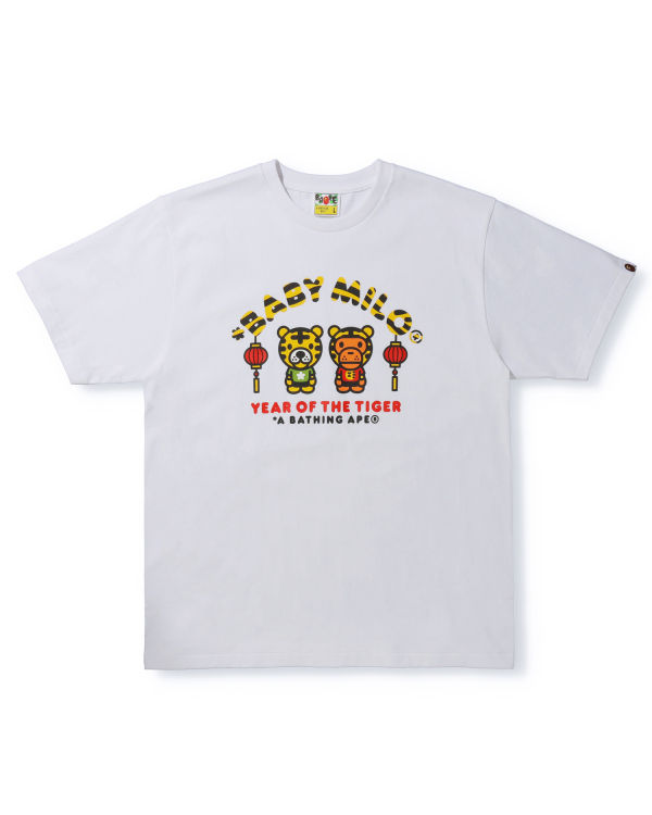 T Shirts Bape Year Of The Tiger Milo Blanche Homme | ULS-19959375