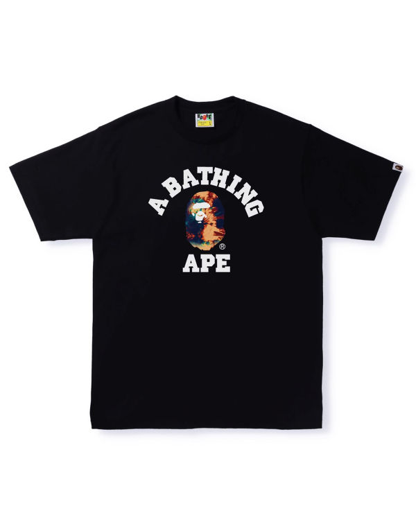 T Shirts Bape Tie Dye College Noir Homme | JAS-66015718