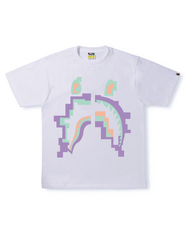 T Shirts Bape Digital Shark Blanche Homme | WXQ-42100581