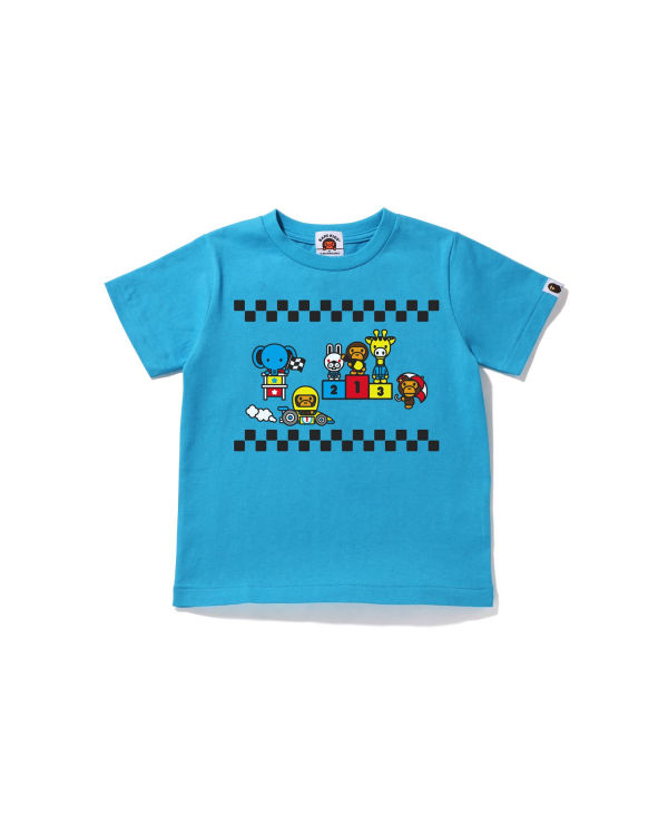 T Shirts Bape Milo Racing #3 Bleu Enfant | NQM-57466535