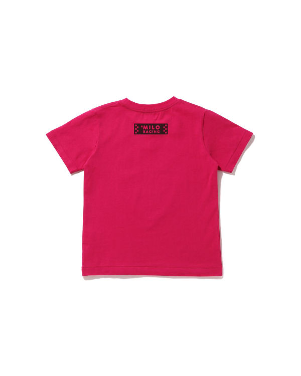 T Shirts Bape Milo Racing #3 Rose Enfant | FFE-37598180