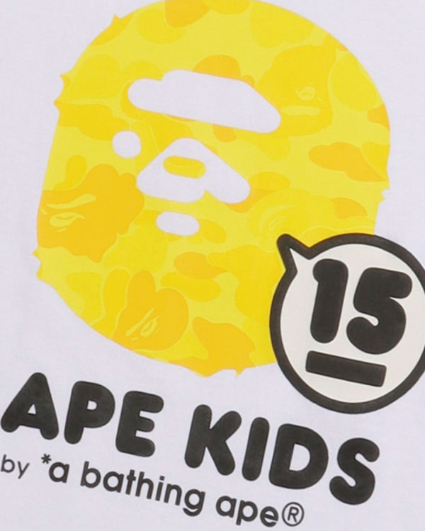 T Shirts Bape BK15th Anniversary ABC Camo Ape Head Blanche Enfant | SNG-91128349