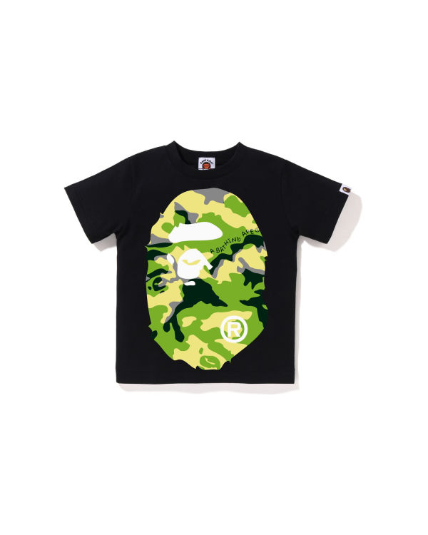 T Shirts Bape Woodland Camo Big Ape Head Noir Enfant | MAQ-98540247