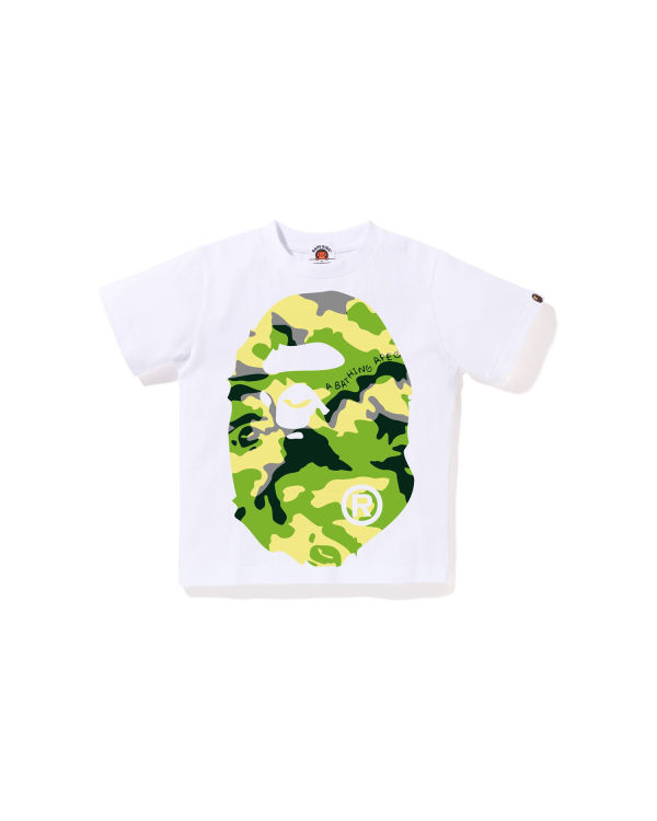 T Shirts Bape Woodland Camo Big Ape Head Blanche Enfant | VXZ-78414464