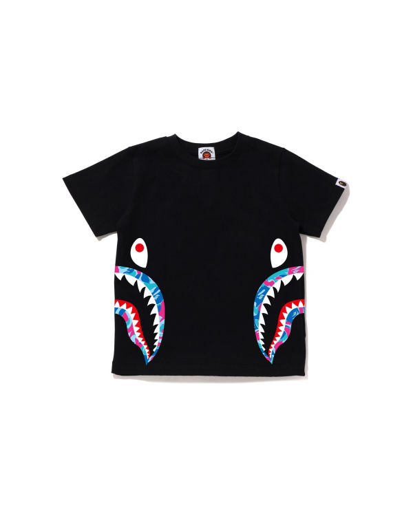 T Shirts Bape Marble Camo Side Shark Noir Enfant | MGL-74452008