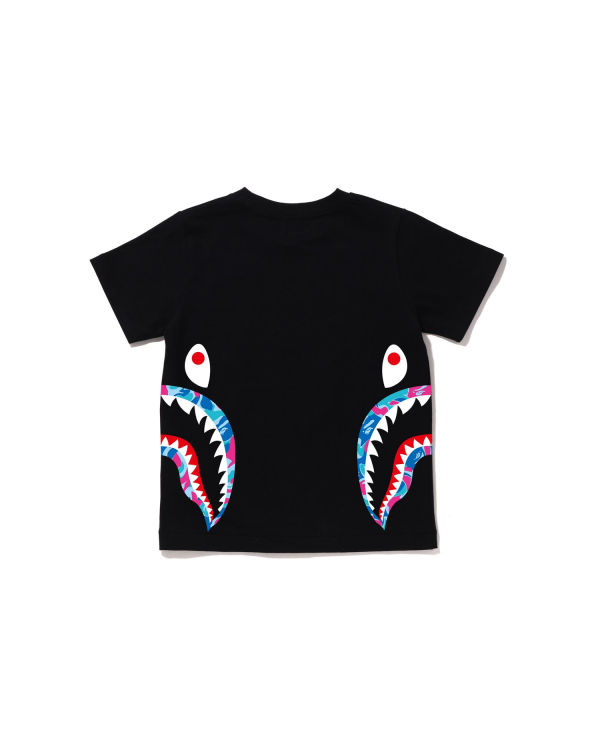 T Shirts Bape Marble Camo Side Shark Noir Enfant | MGL-74452008