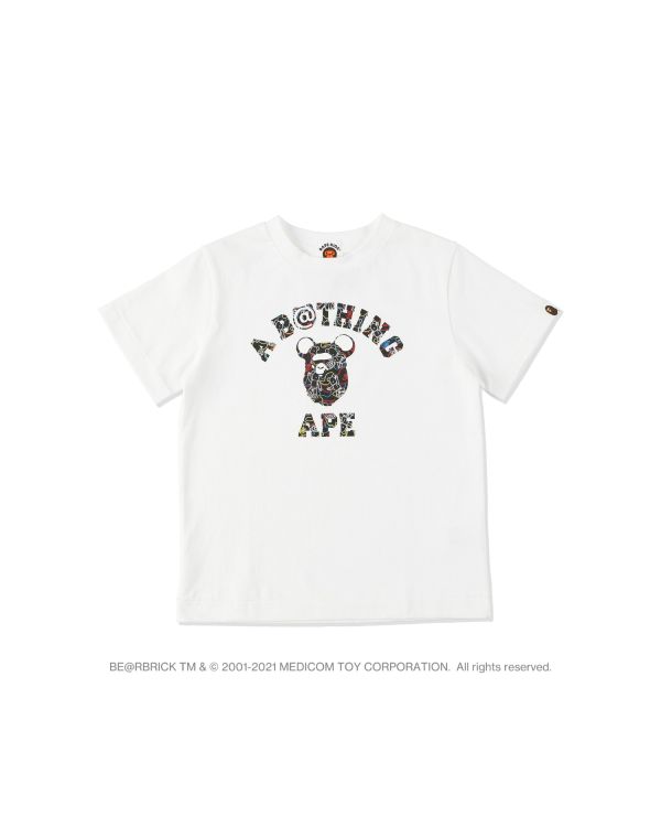 T Shirts Bape X Medicom Toy Camo BE@R College Blanche Enfant | ZTR-14089173