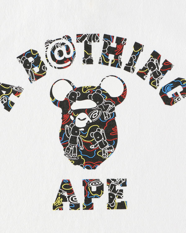 T Shirts Bape X Medicom Toy Camo BE@R College Blanche Enfant | ZTR-14089173