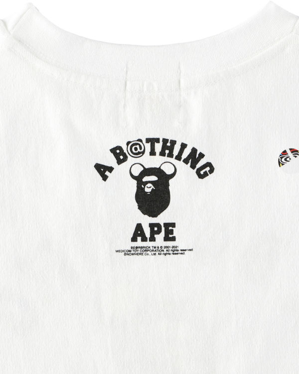 T Shirts Bape X Medicom Toy Camo BE@R College Blanche Enfant | ZTR-14089173