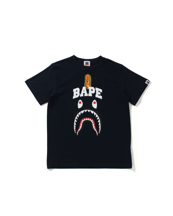 T Shirts Bape Shark Print Bleu Marine Bleu Enfant | AQG-31295542