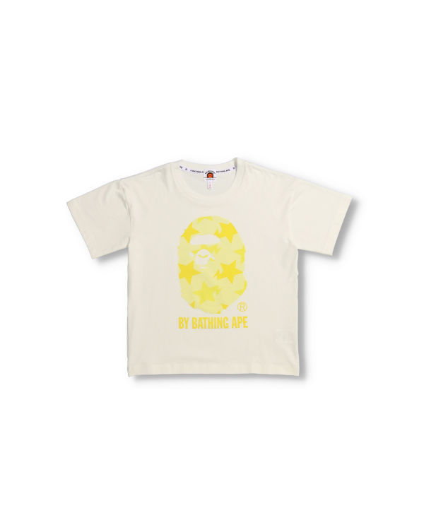 T Shirts Bape STA Pattern Oversized Jaune Enfant | MRC-13678631