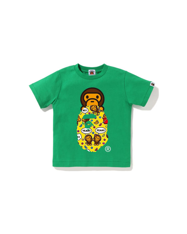 T Shirts Bape Milo Speech Balloon Milo On Ape Head Turquoise Enfant | FRB-97607323