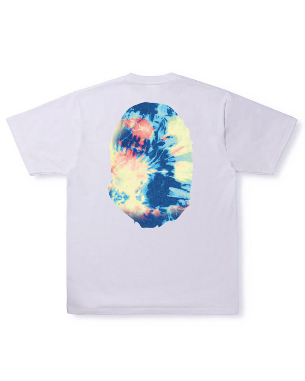 T Shirts Bape Tie Dye Big Ape Head Blanche Homme | KJR-22440113