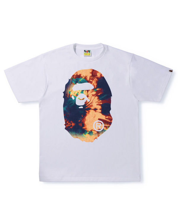 T Shirts Bape Tie Dye Big Ape Head Blanche Homme | RBZ-68083125