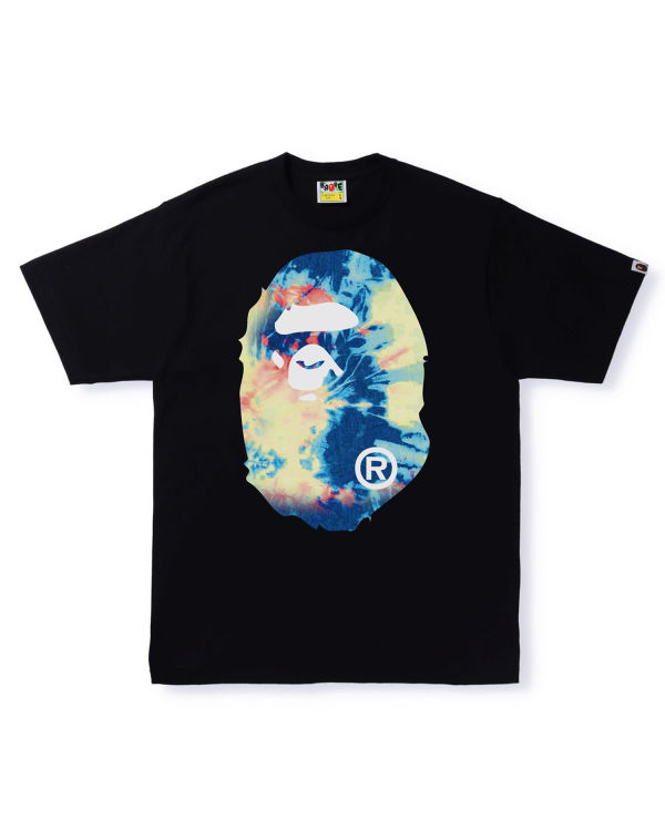 T Shirts Bape Tie Dye Big Ape Head Noir Homme | ZCN-68862414