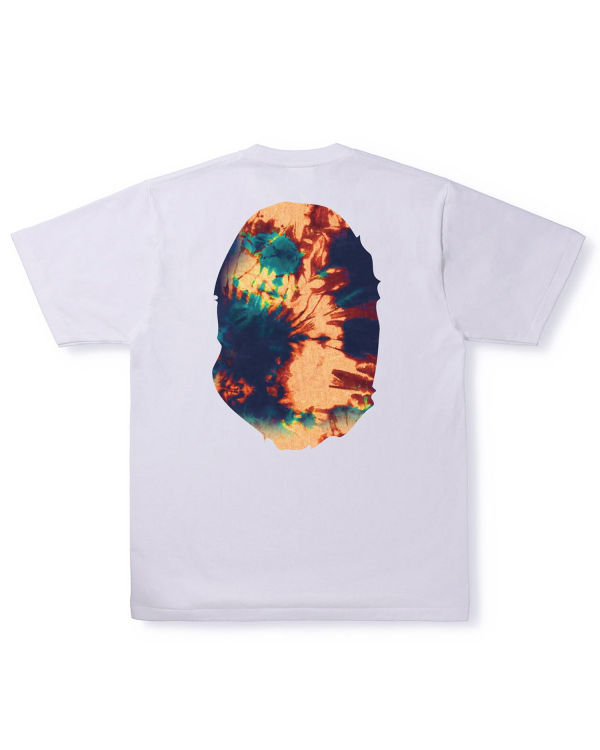 T Shirts Bape Tie Dye Big Ape Head Blanche Homme | RBZ-68083125